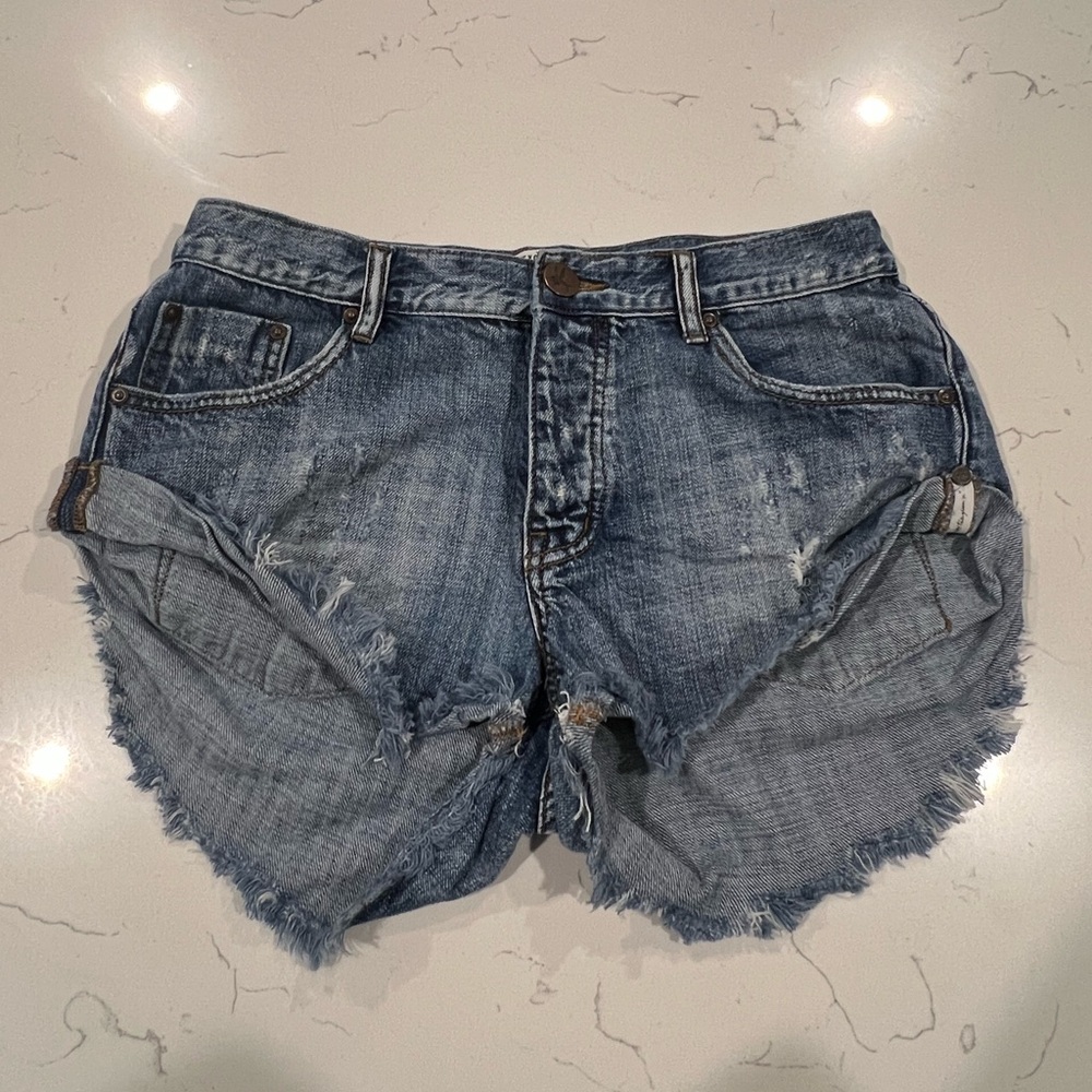 One Teaspoon Bandits Denim Shorts Size